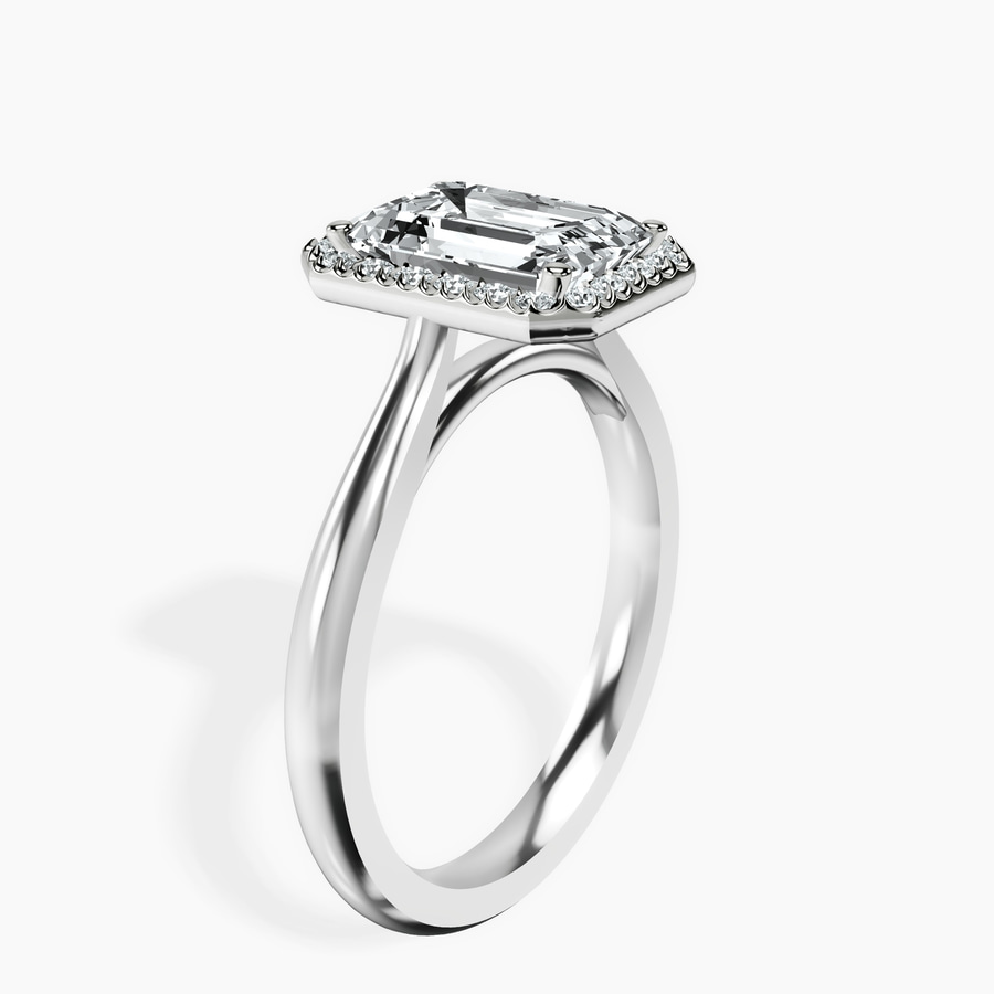 Platinum Harriet Halo 2mm Lab Diamond Ring standing product image one