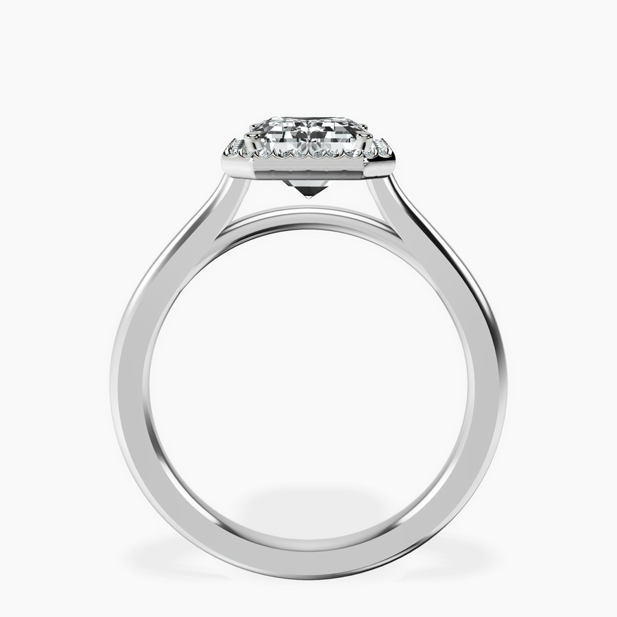Platinum Harriet Halo 2mm Lab Diamond Ring side right image one
