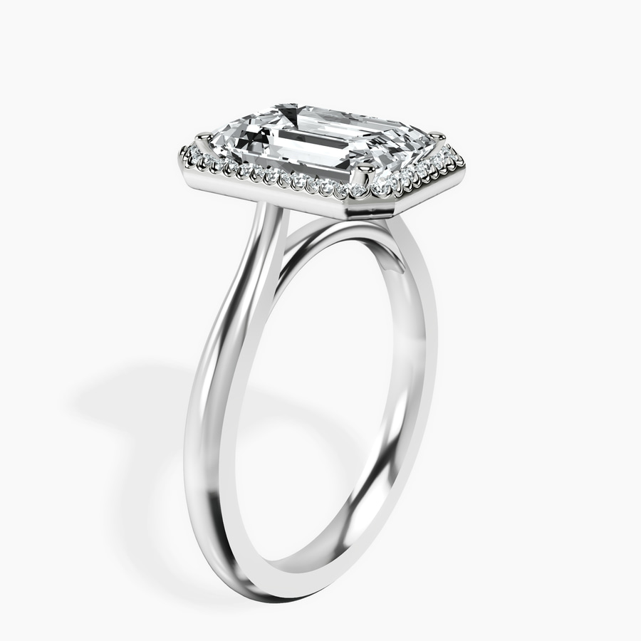 Platinum Harriet Halo 2mm Lab Diamond Ring standing product image one