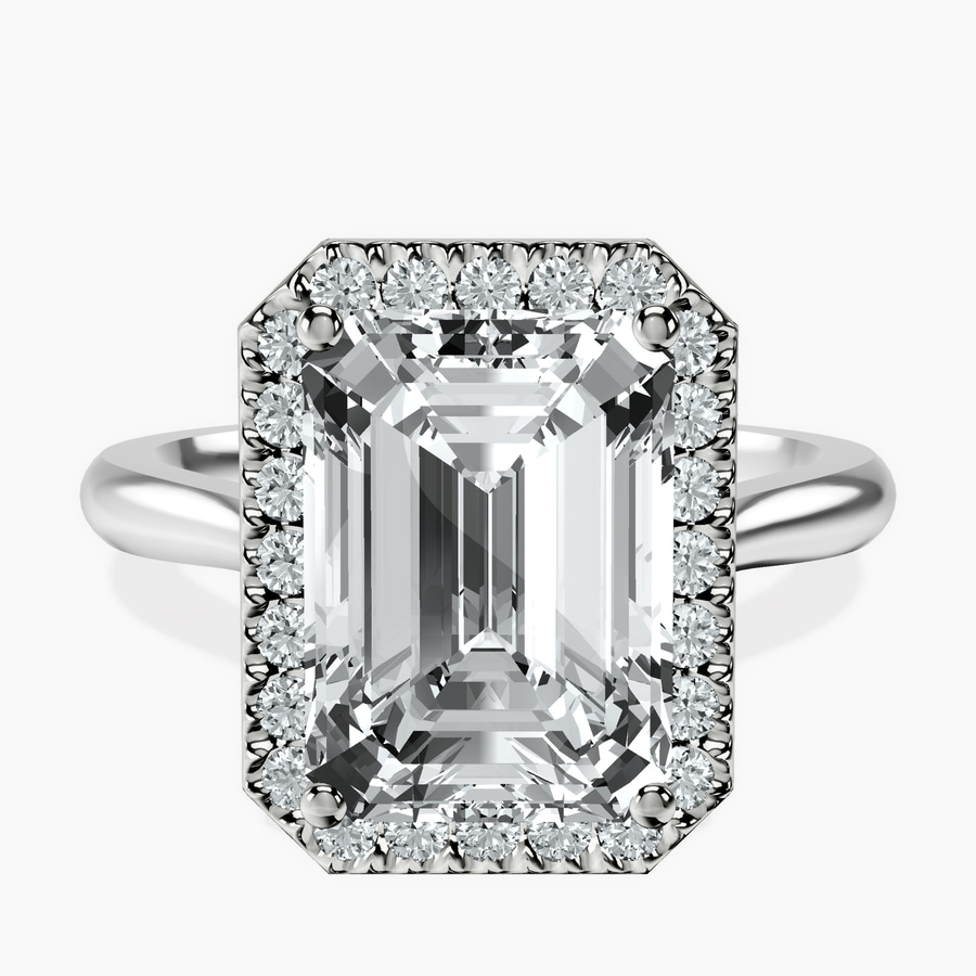 Platinum Harriet Halo 2mm Lab Diamond Ring front image