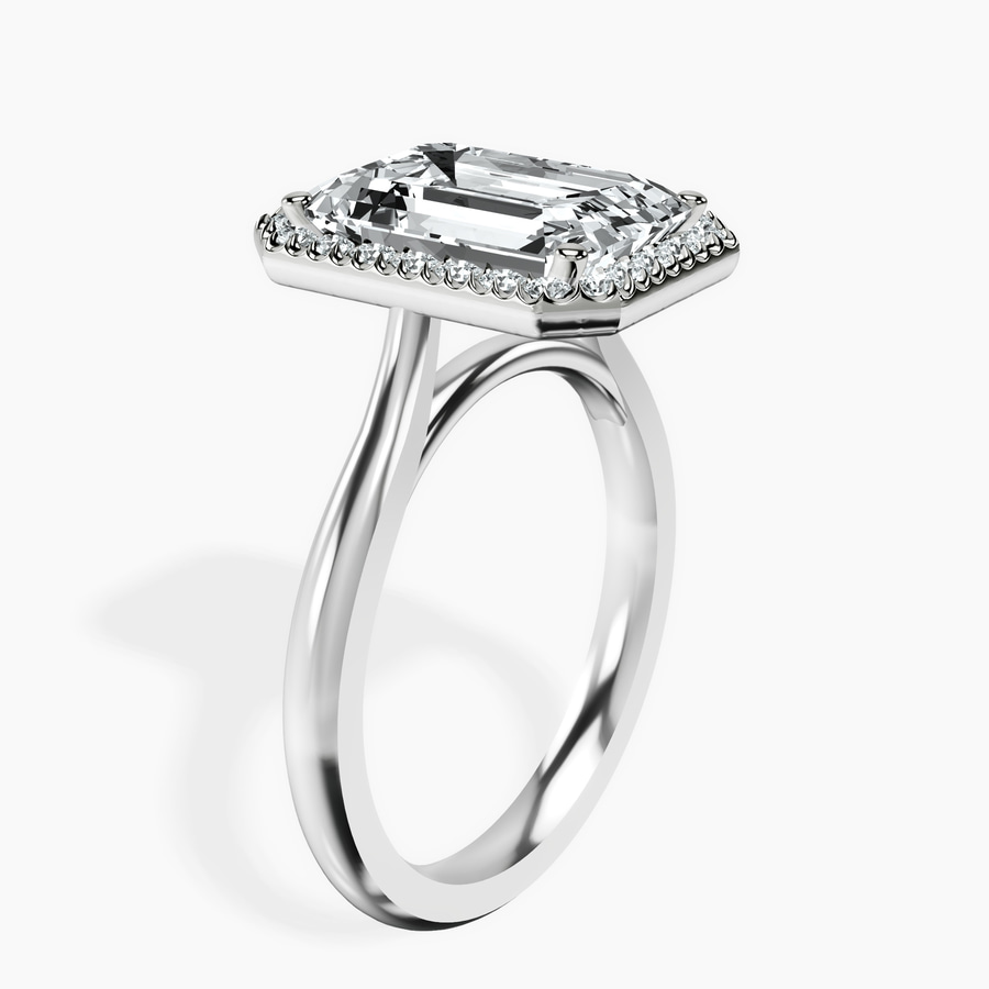 Platinum Harriet Halo 2mm Lab Diamond Ring standing product image one