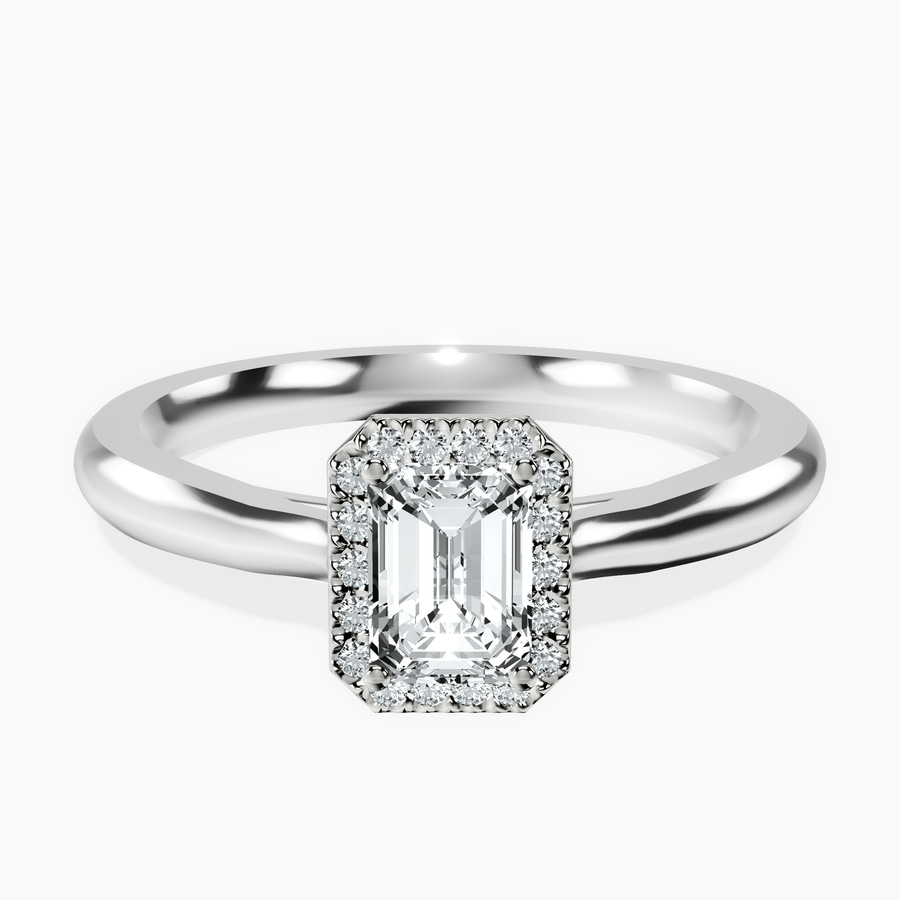 Platinum Harriet Halo 2mm Lab Diamond Ring front image