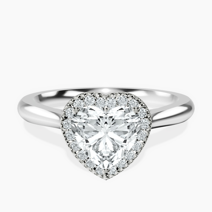 Platinum Harriet Halo 2mm Lab Diamond Ring front image