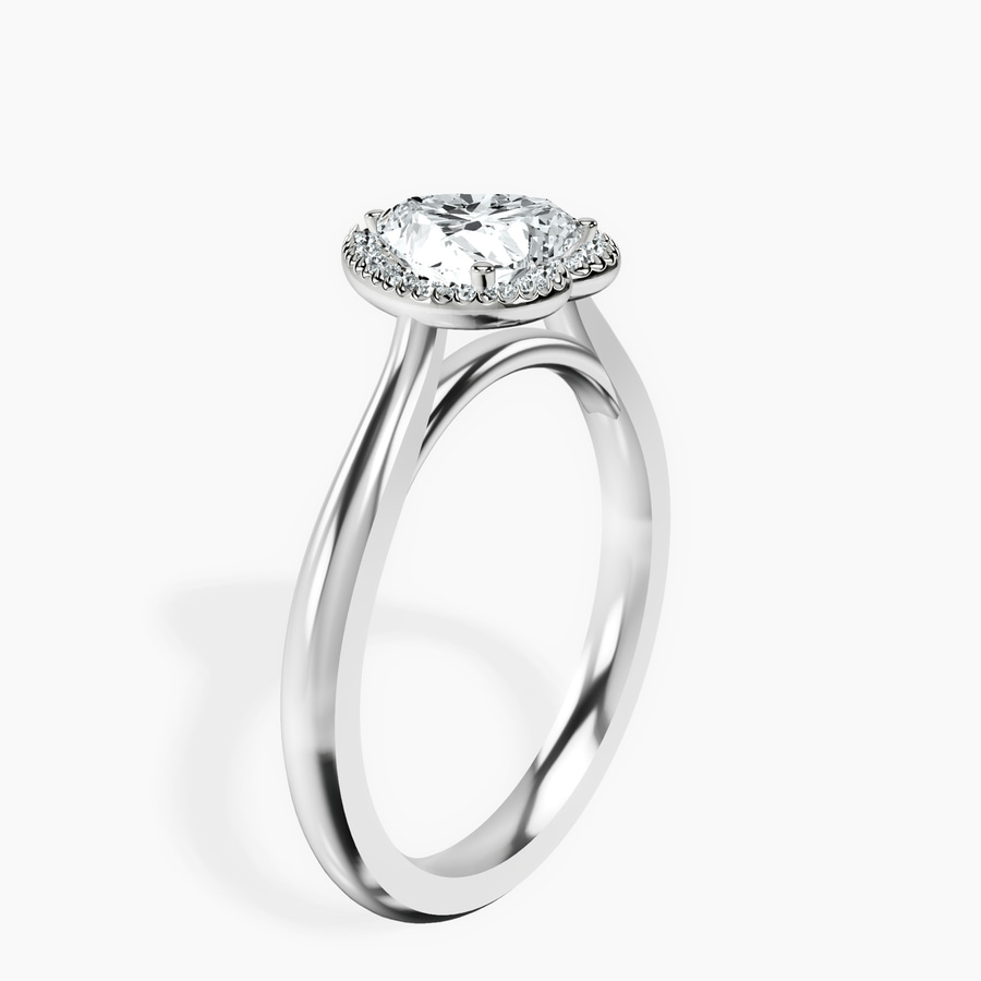 Platinum Harriet Halo 2mm Lab Diamond Ring standing product image one