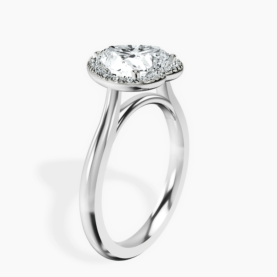 Platinum Harriet Halo 2mm Lab Diamond Ring standing product image one