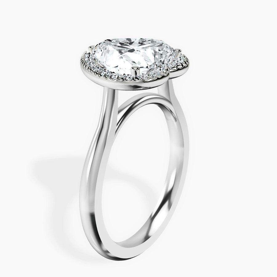 Platinum Harriet Halo 2mm Lab Diamond Ring standing product image one