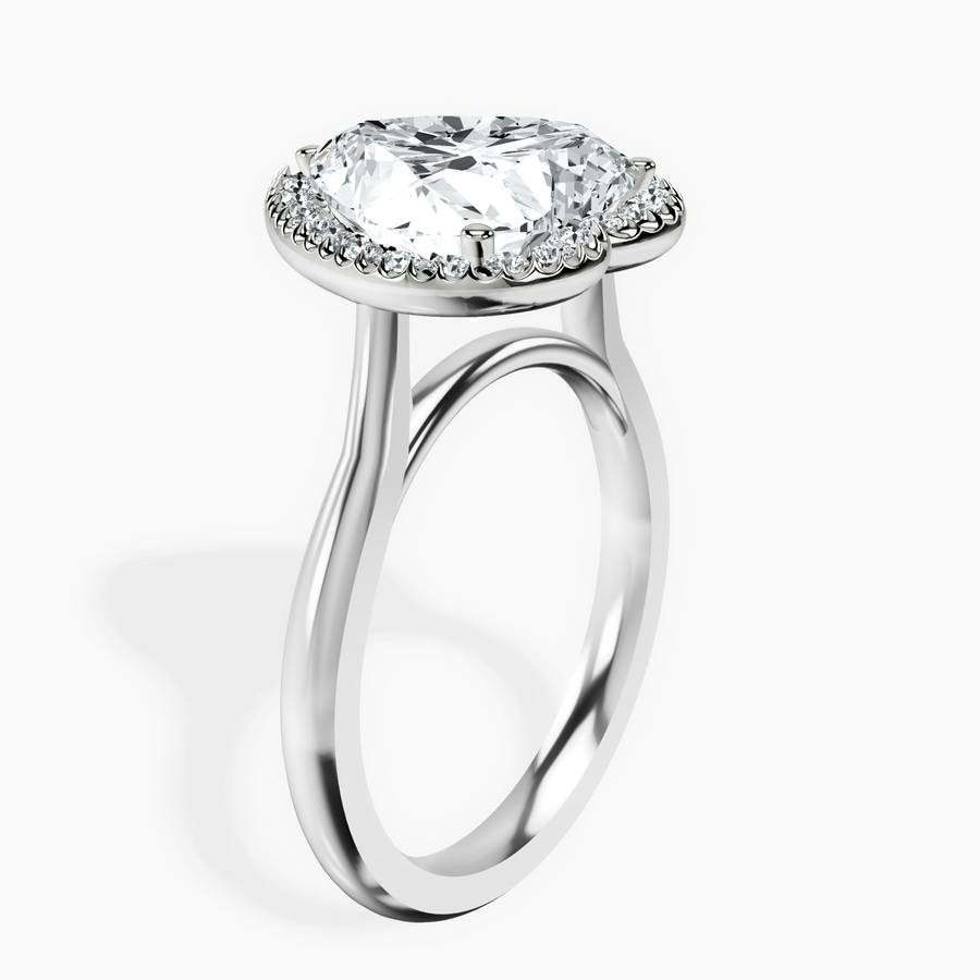18kt White Gold Harriet Halo 2mm Lab Diamond Ring standing product image one