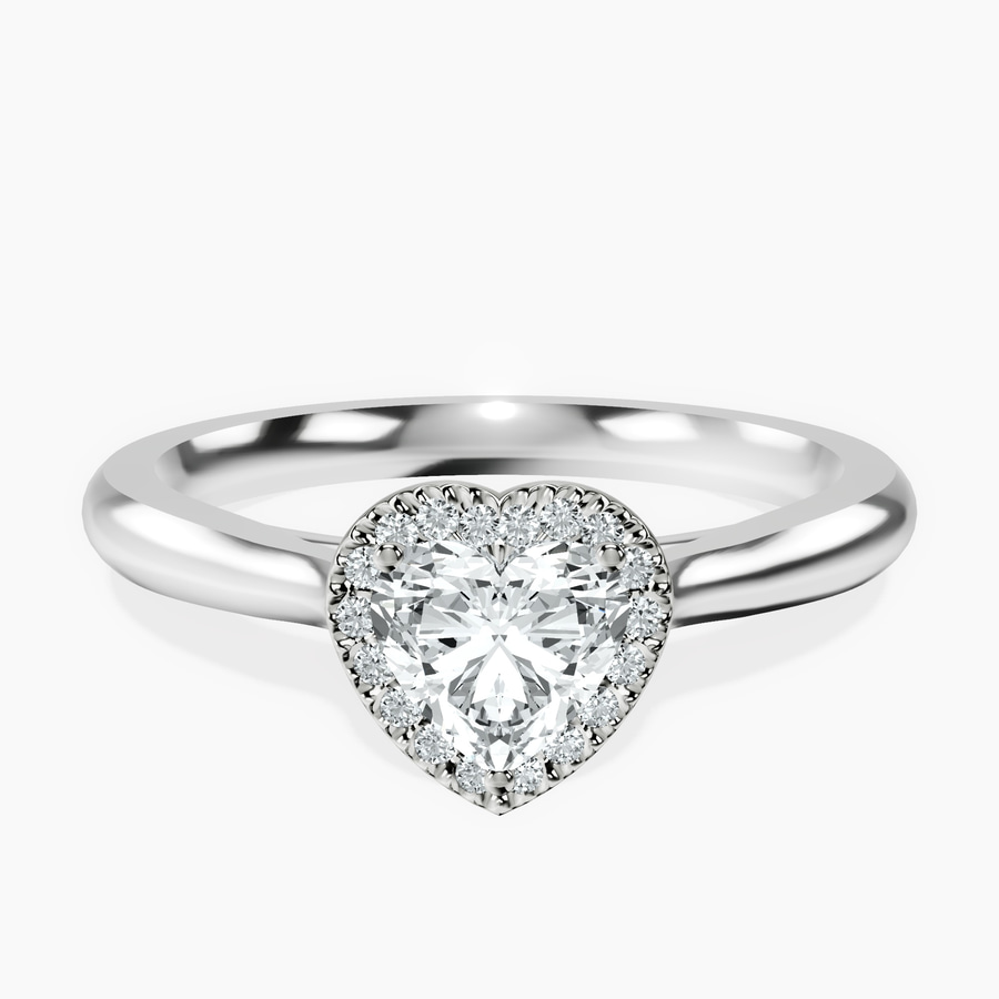 18kt White Gold Harriet Halo 2mm Lab Diamond Ring front image