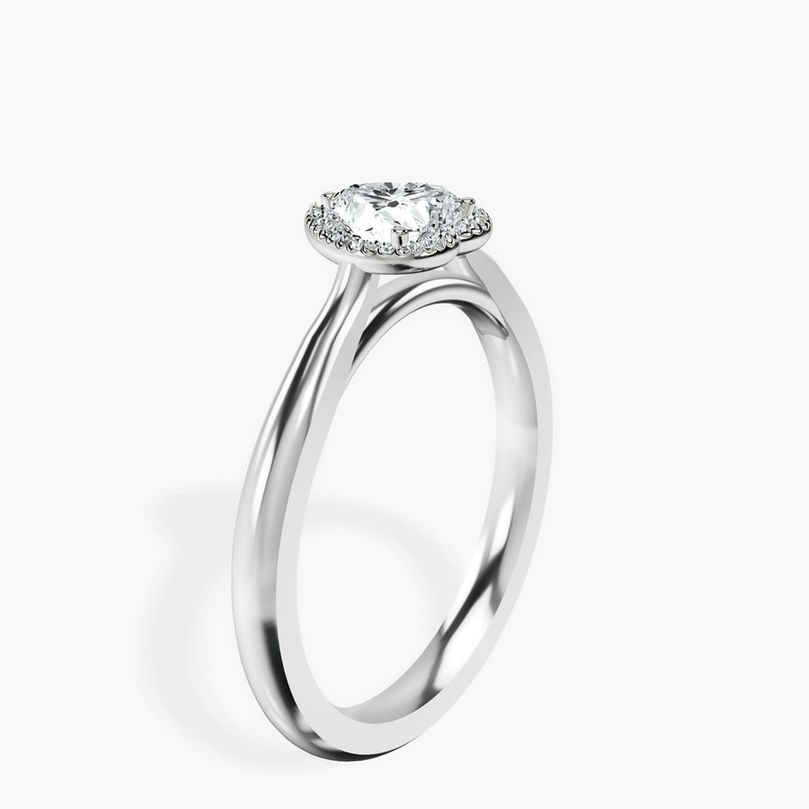 18kt White Gold Harriet Halo 2mm Lab Diamond Ring standing product image one