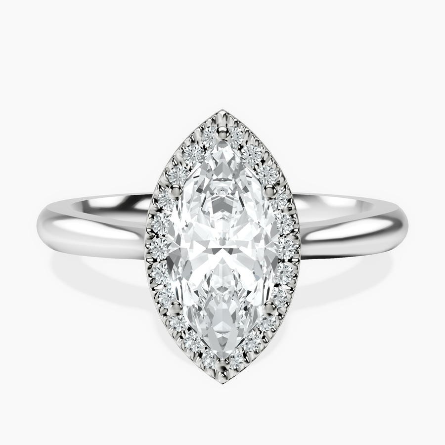 Platinum Harriet Halo 2mm Lab Diamond Ring front image