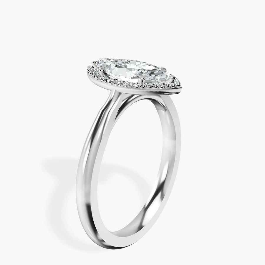 Platinum Harriet Halo 2mm Lab Diamond Ring standing product image one