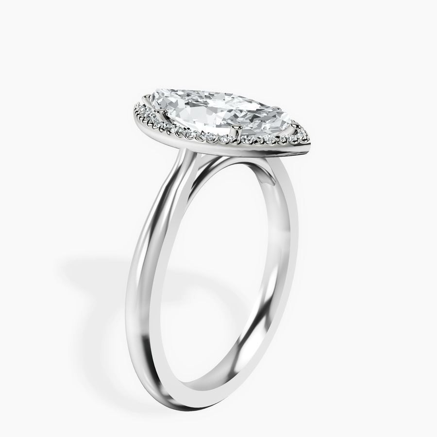 18kt White Gold Harriet Halo 2mm Lab Diamond Ring standing product image one