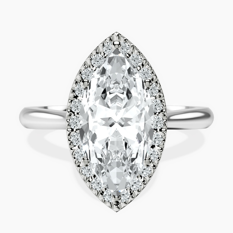 Platinum Harriet Halo 2mm Lab Diamond Ring front image
