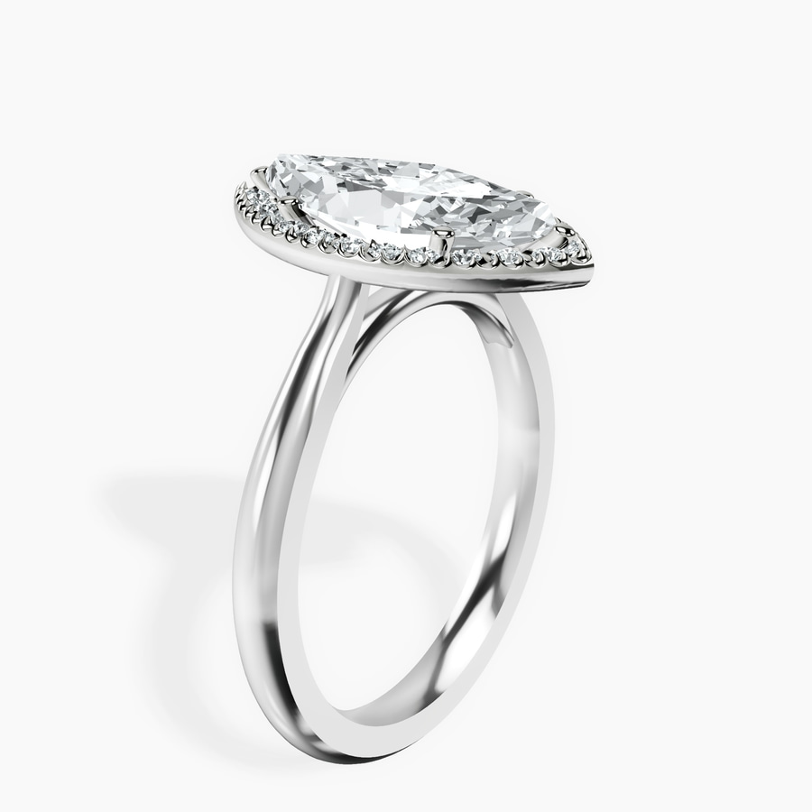 Platinum Harriet Halo 2mm Lab Diamond Ring standing product image one