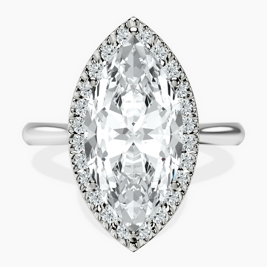 Platinum Harriet Halo 2mm Lab Diamond Ring front image
