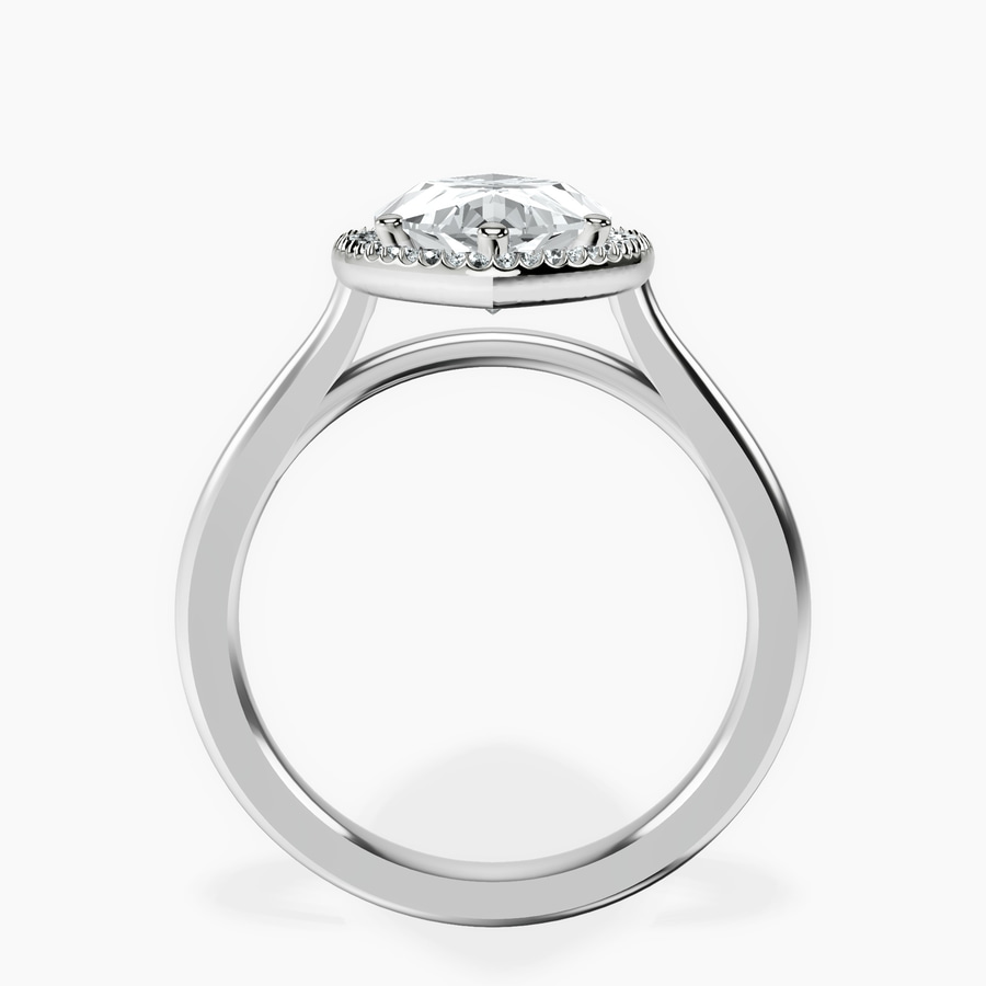 Platinum Harriet Halo 2mm Lab Diamond Ring side right image one