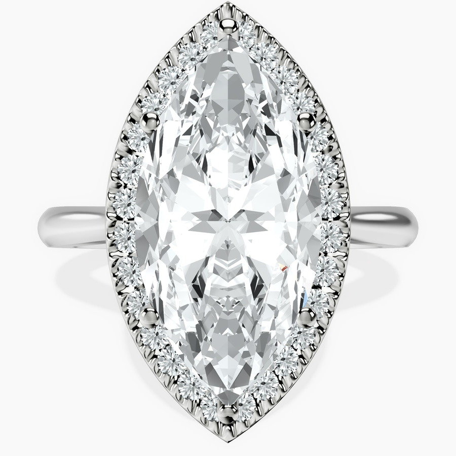 Platinum Harriet Halo 2mm Lab Diamond Ring front image