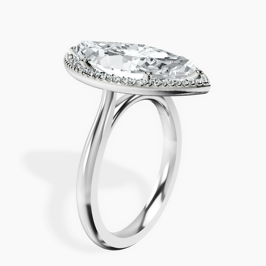 Platinum Harriet Halo 2mm Lab Diamond Ring standing product image one