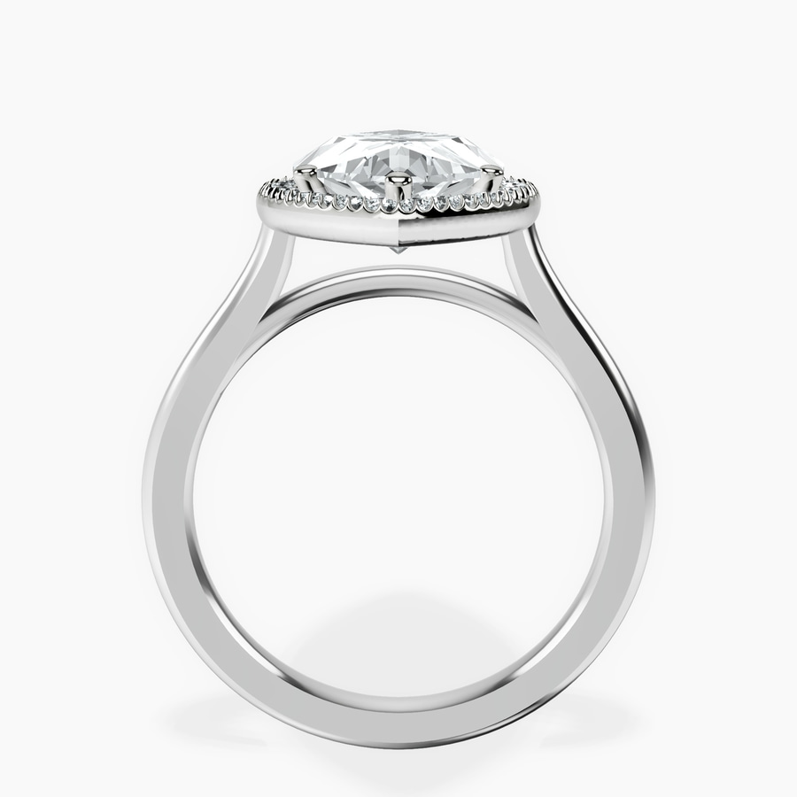 Platinum Harriet Halo 2mm Lab Diamond Ring side right image one