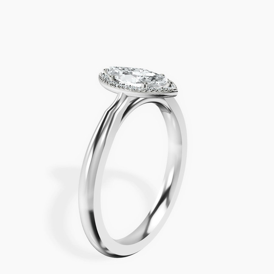 Platinum Harriet Halo 2mm Lab Diamond Ring standing product image one