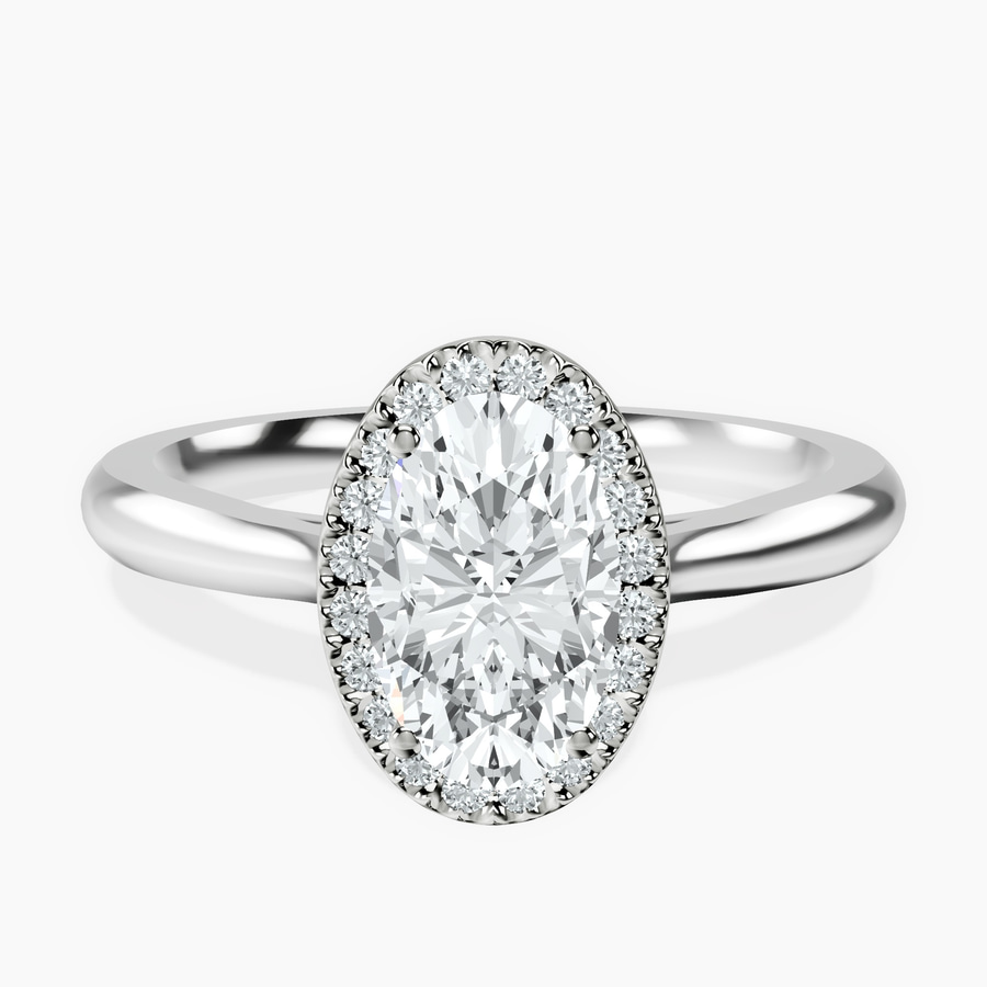 Platinum Harriet Halo 2mm Lab Diamond Ring front image