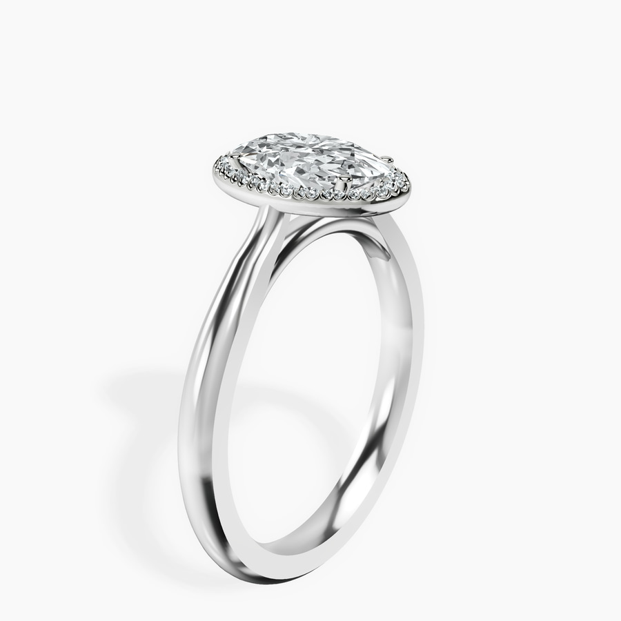 Platinum Harriet Halo 2mm Lab Diamond Ring standing product image one