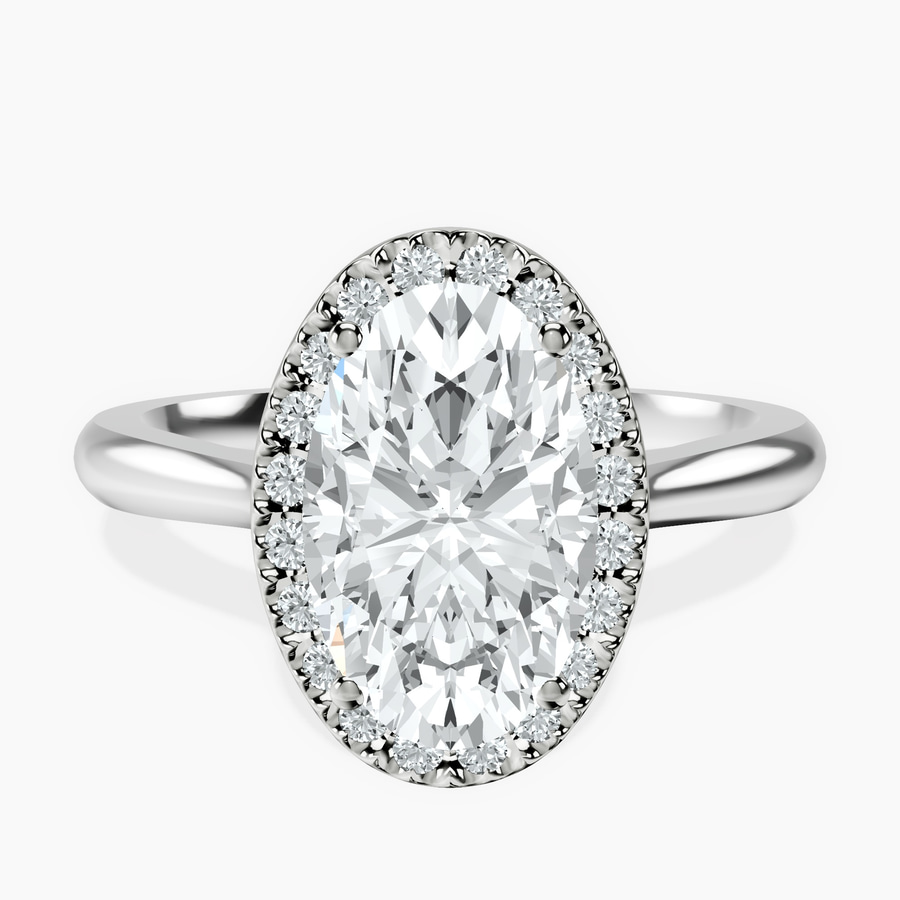 Platinum Harriet Halo 2mm Lab Diamond Ring front image