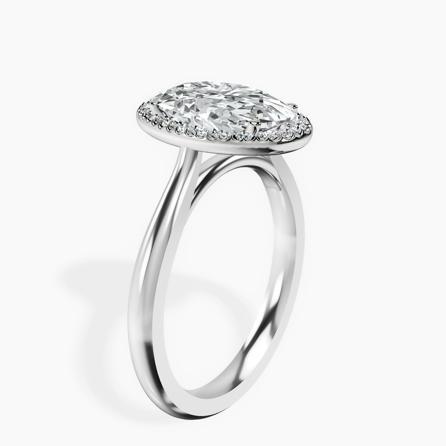 Platinum Harriet Halo 2mm Lab Diamond Ring standing product image one