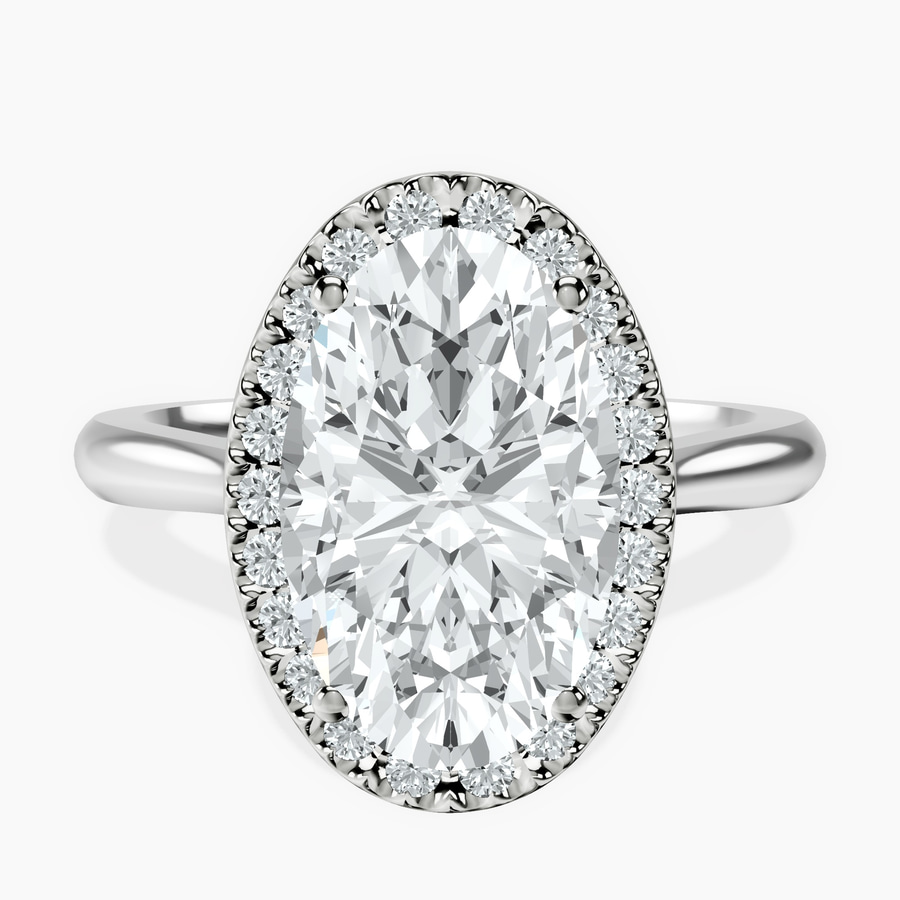 Platinum Harriet Halo 2mm Lab Diamond Ring front image
