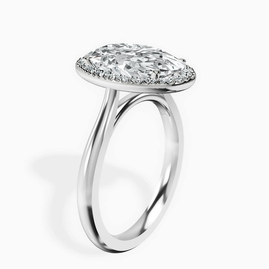 Platinum Harriet Halo 2mm Lab Diamond Ring standing product image one