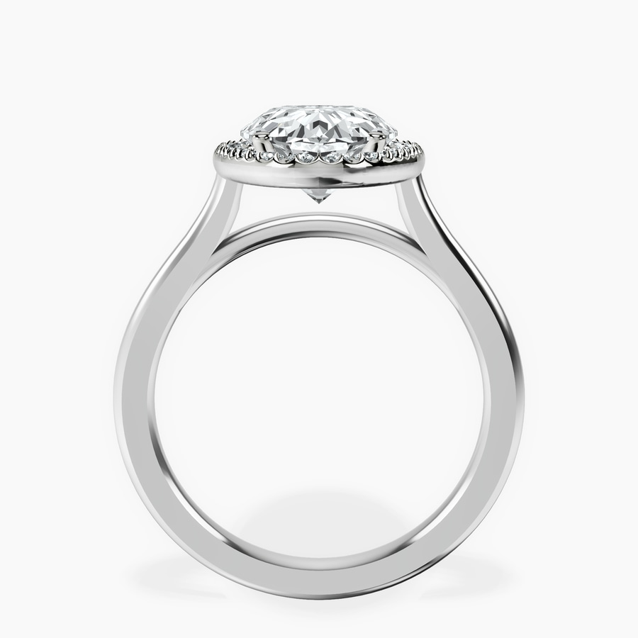 Platinum Harriet Halo 2mm Lab Diamond Ring side right image one