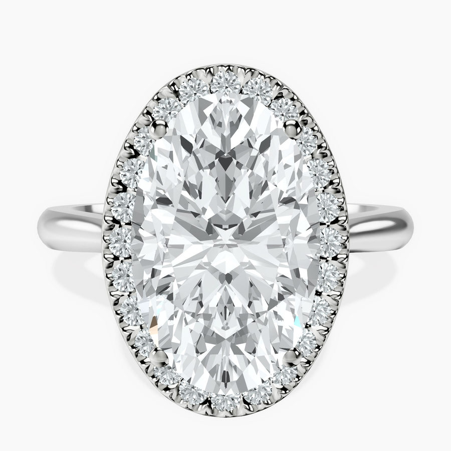 Platinum Harriet Halo 2mm Lab Diamond Ring front image