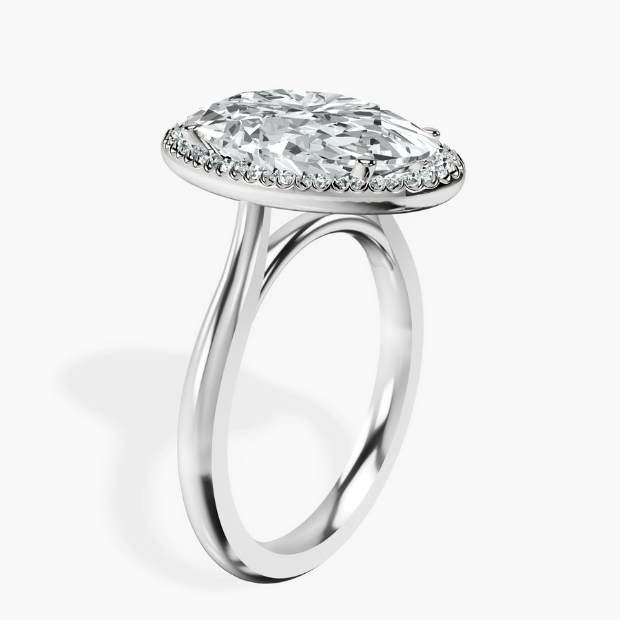 Platinum Harriet Halo 2mm Lab Diamond Ring standing product image one