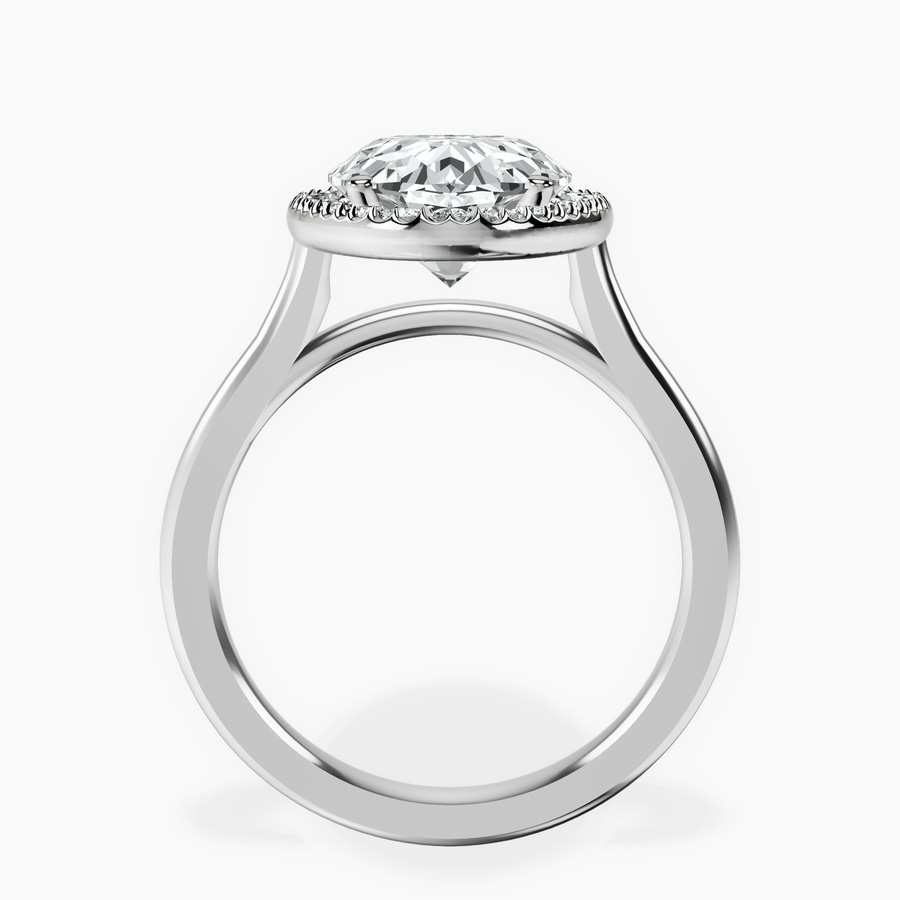 Platinum Harriet Halo 2mm Lab Diamond Ring side right image one