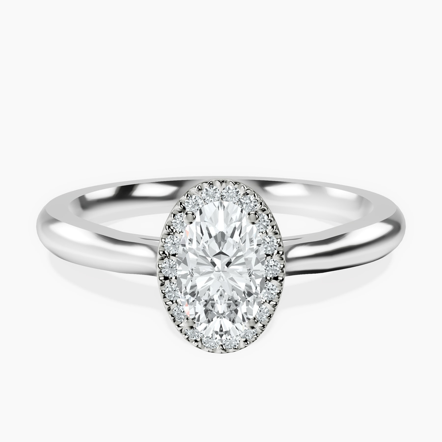 18kt White Gold Harriet Halo 2mm Lab Diamond Ring front image