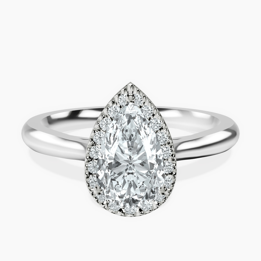 Platinum Harriet Halo 2mm Lab Diamond Ring front image