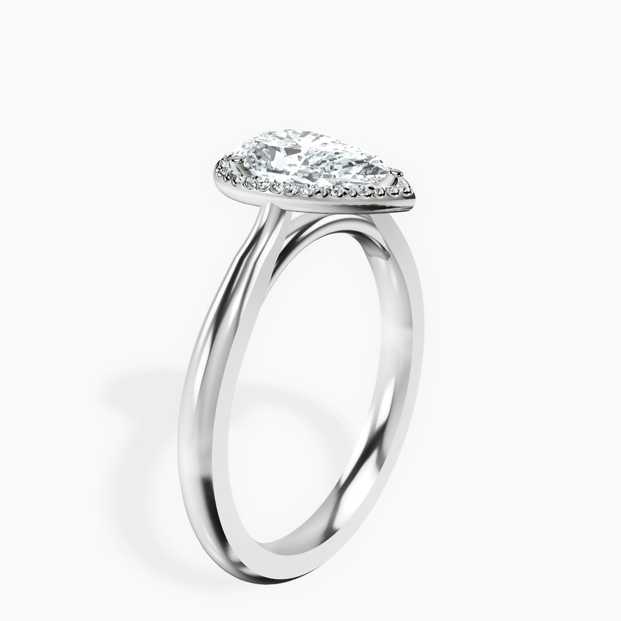 Platinum Harriet Halo 2mm Lab Diamond Ring standing product image one