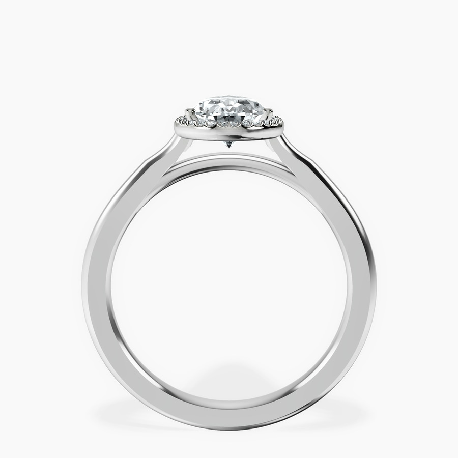 Platinum Harriet Halo 2mm Lab Diamond Ring side right image one