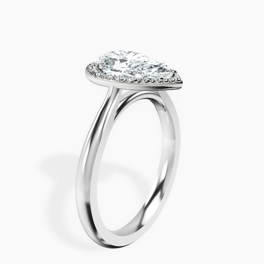Platinum Harriet Halo 2mm Lab Diamond Ring standing product image one