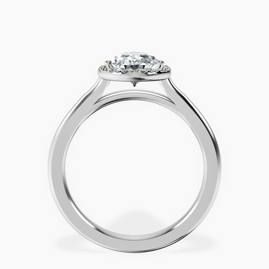 Platinum Harriet Halo 2mm Lab Diamond Ring side right image one