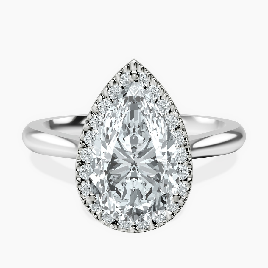 Platinum Harriet Halo 2mm Lab Diamond Ring front image