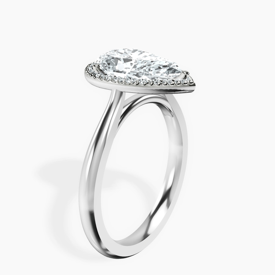Platinum Harriet Halo 2mm Lab Diamond Ring standing product image one