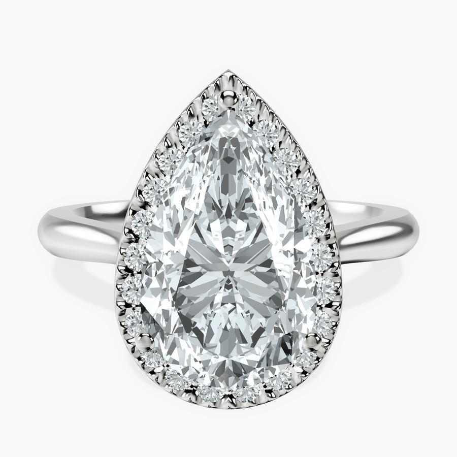 Platinum Harriet Halo 2mm Lab Diamond Ring front image