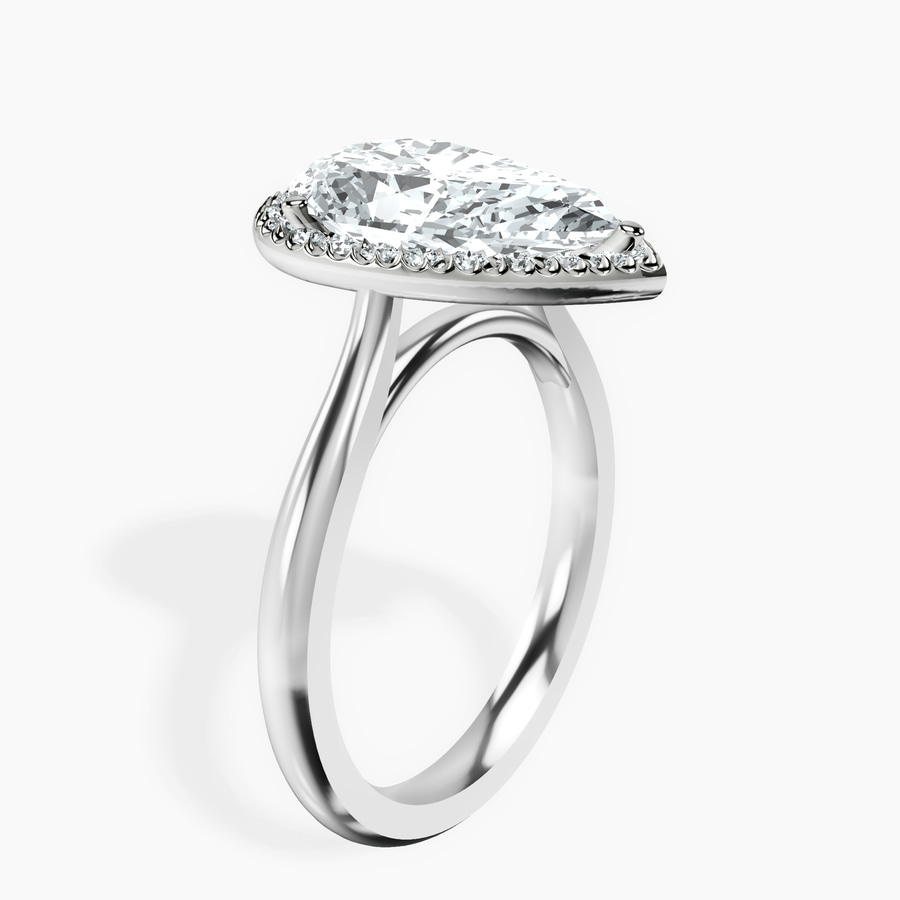 Platinum Harriet Halo 2mm Lab Diamond Ring standing product image one