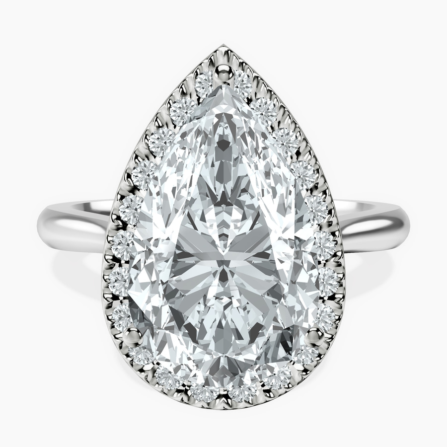 Platinum Harriet Halo 2mm Lab Diamond Ring front image