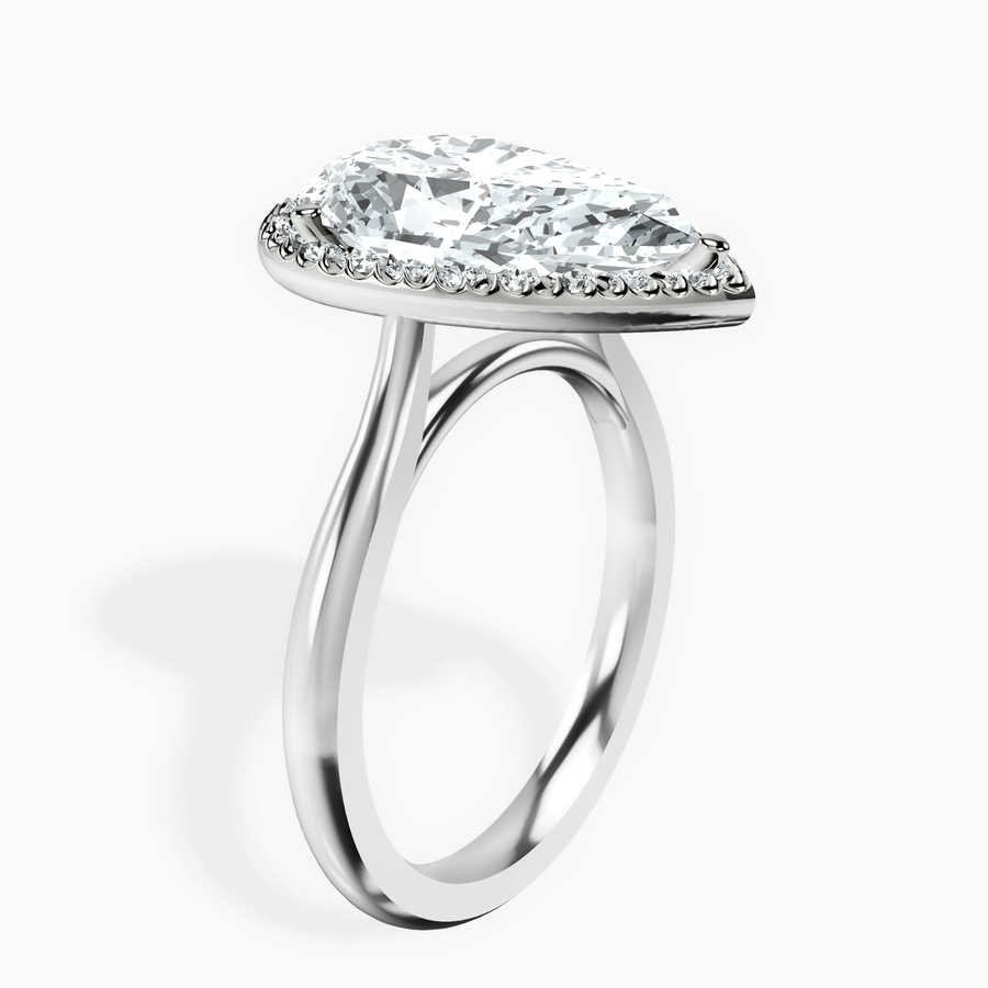 Platinum Harriet Halo 2mm Lab Diamond Ring standing product image one