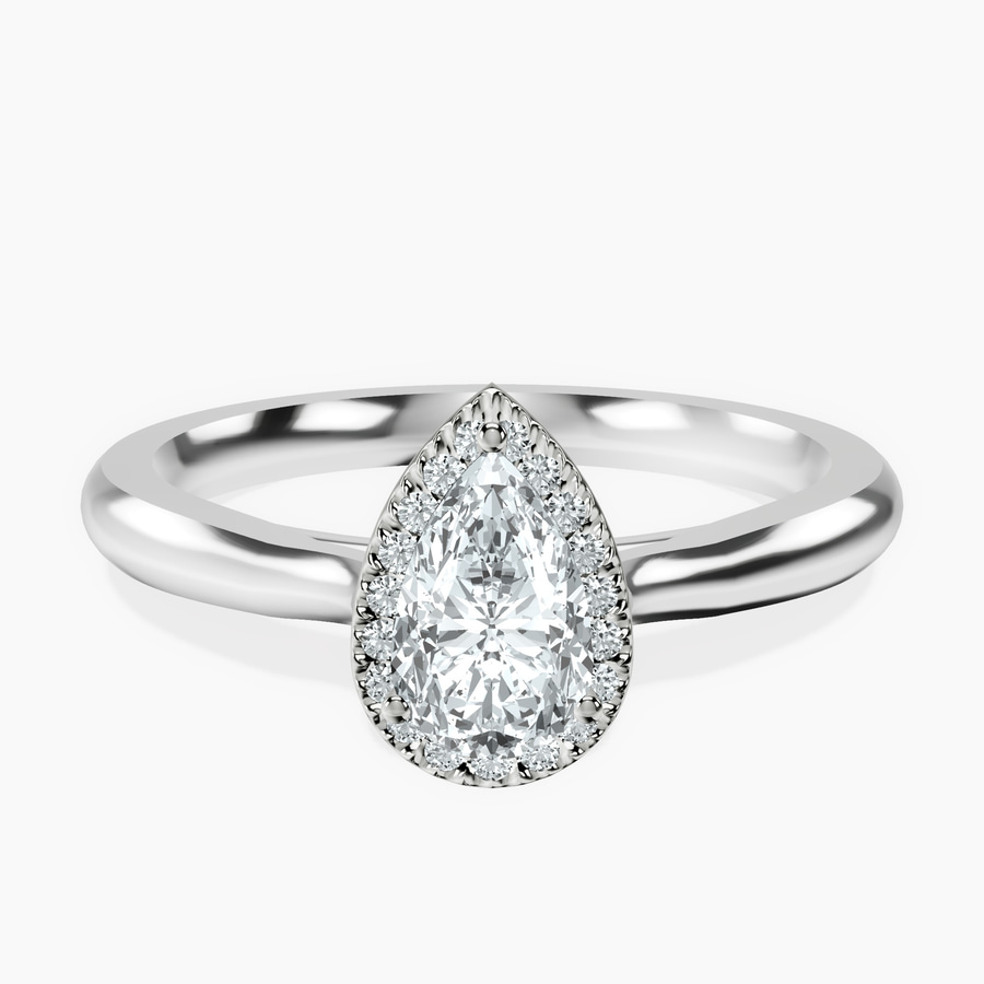 Platinum Harriet Halo 2mm Lab Diamond Ring front image