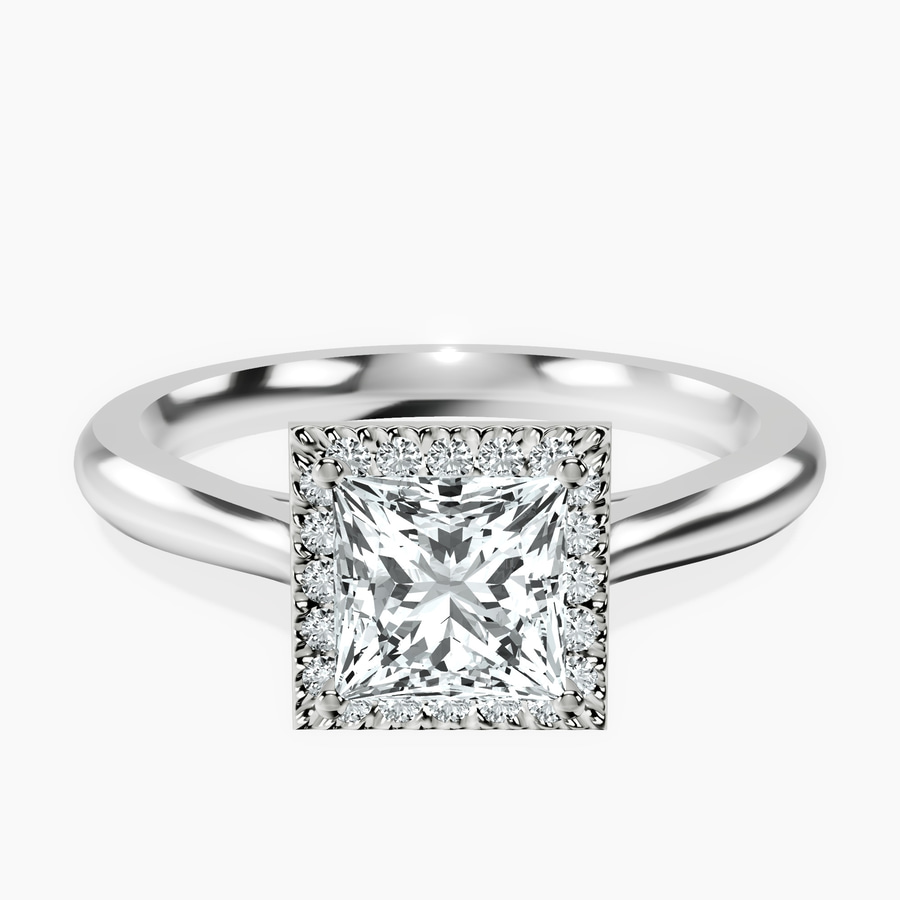 Platinum Harriet Halo 2mm Lab Diamond Ring front image