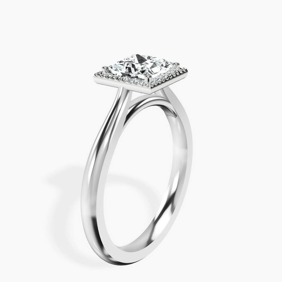 Platinum Harriet Halo 2mm Lab Diamond Ring standing product image one