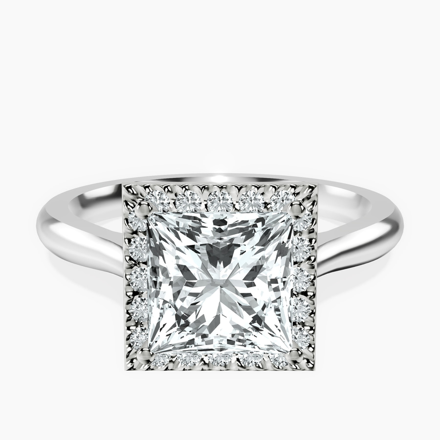 Platinum Harriet Halo 2mm Lab Diamond Ring front image